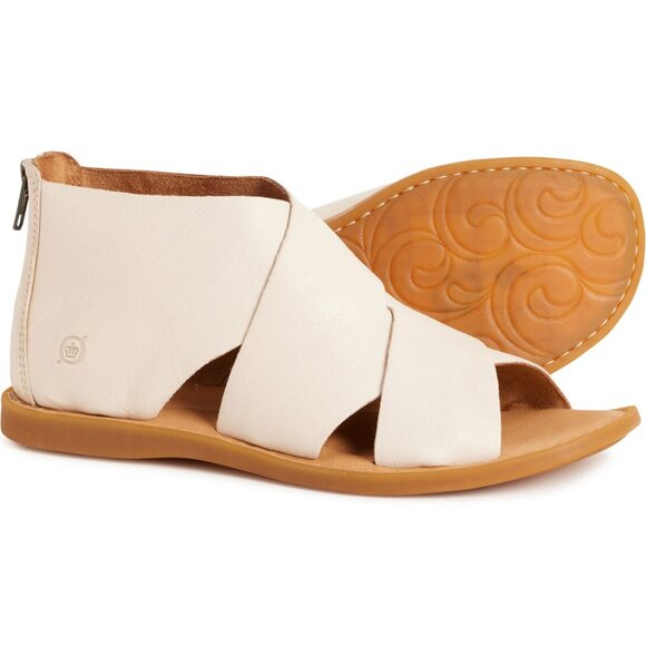 NEW Born  Imani Open-Toe Sandals - Leather For Women in white 7252s3 - Picture 3 of 6